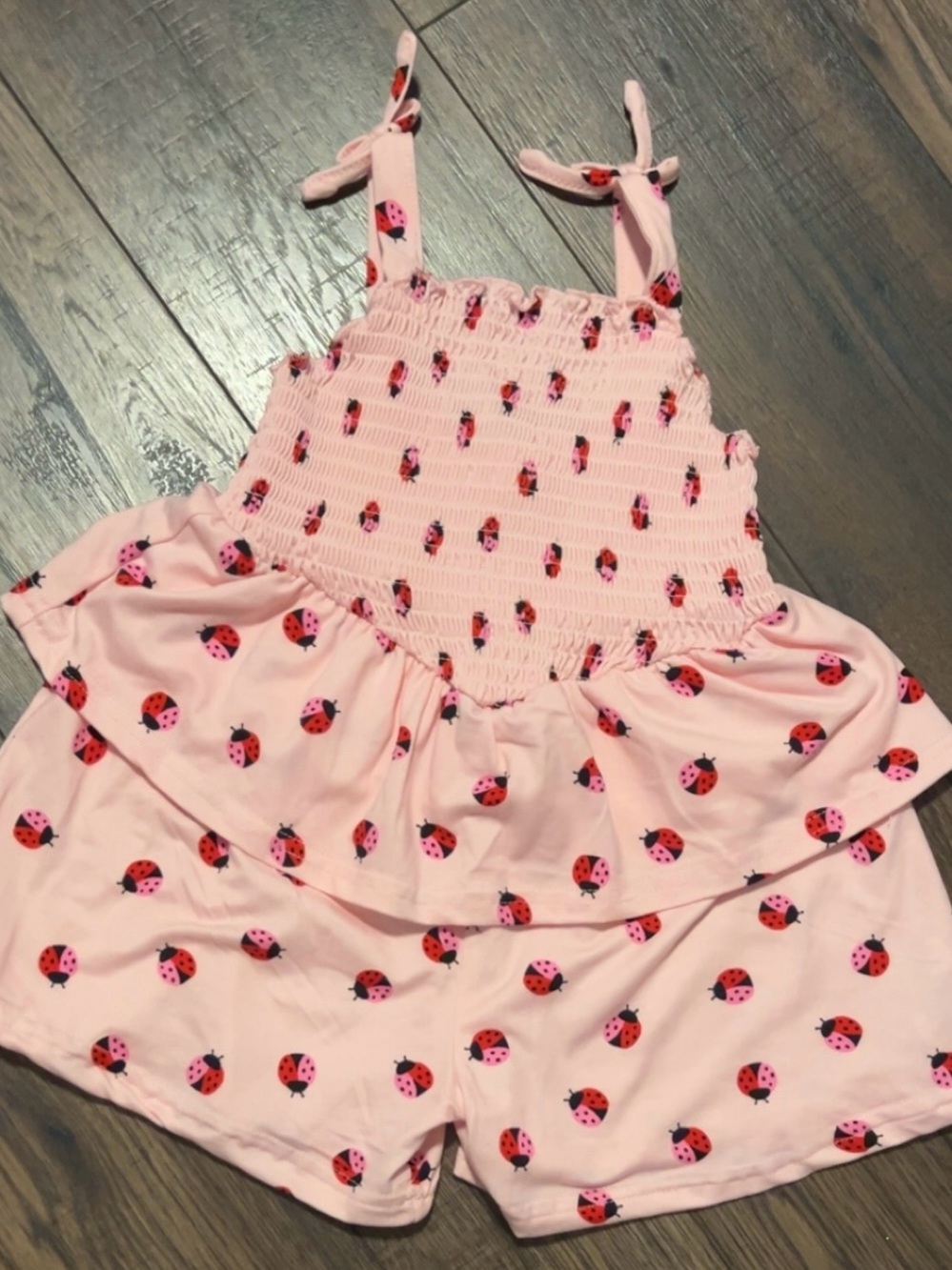 REVOLVE Pink Ladybug Print Kids Romper